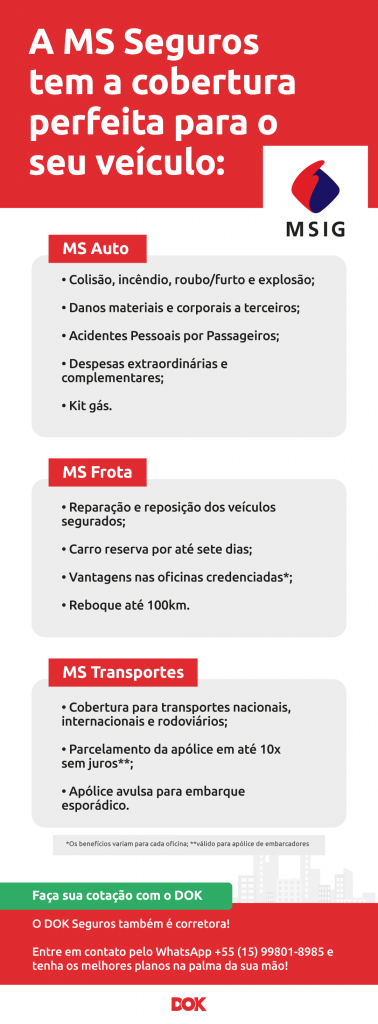 Infográfico sobre os seguros da Mitsui Sumitomo Seguros | DOK