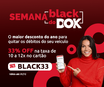 banner black friday do DOK com 33% OFF para quitar débitos do veículo de 10 a 12x no cartão | DOK